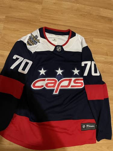 Fanatics Washington Capitals Holtby 2018 Stadium Series NHL Hockey Jersey L Blue
