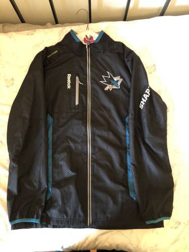Medium San Jose Sharks Reebok Casual Wear/Rink Jacket