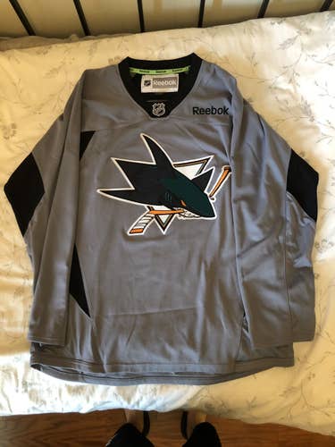 Large San Jose Sharks Gray Practice Jersey
