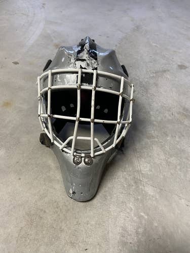 Gray Used Senior Medium CCM Pro Goalie Mask-READ BELOW