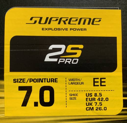 Bauer Supreme 2S Pro Skates (Size 7.0 EE)