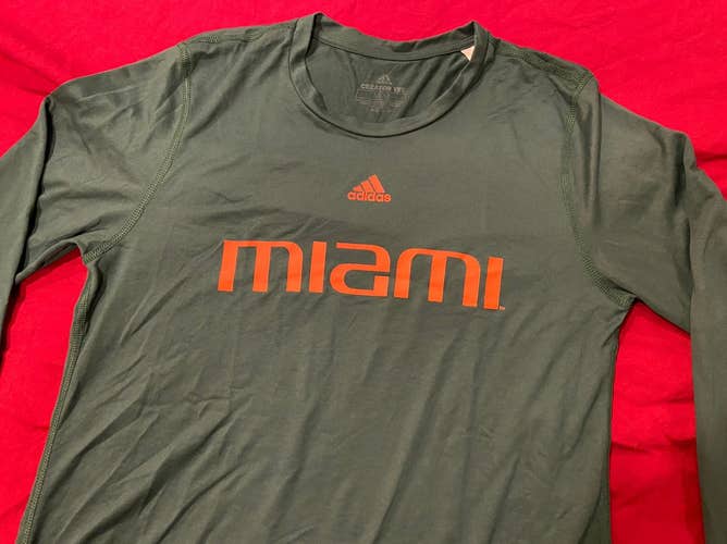 NCAA Ladies Miami Hurricanes Adidas Team Issued Shirt Size Medium