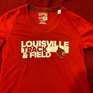 NCAA Louisville Cardinals Ladies Adidas Track & Field Red T-Shirt Size Medium