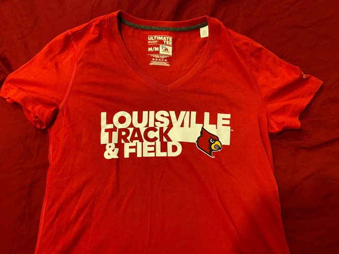 NCAA Louisville Cardinals Ladies Adidas Track & Field Red T-Shirt Size Medium