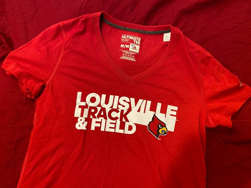 NCAA Louisville Cardinals Ladies Adidas Track & Field Red T-Shirt Size  Medium