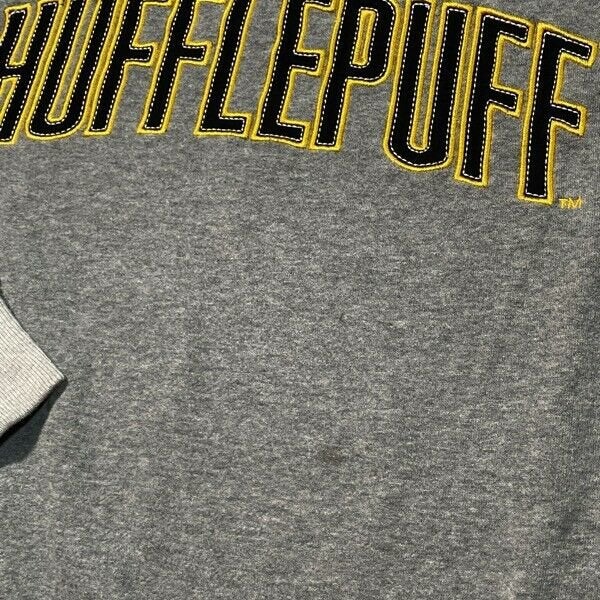 Harry Potter Hufflepuff Sweatshirt Pullover Mens Large Adult Gray