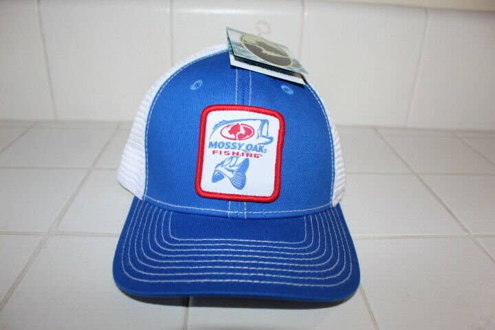 MOSSY OAK PELAGIC SALTY CREW HAT WHITE BLUE TRUCKER RVCA ADJUSTABLE OSFA OSFM BRAND NEW HUNTING RARE