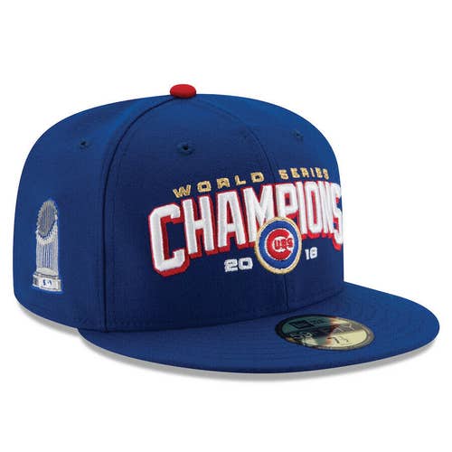 CHICAGO CUBS NEW ERA HAT 5950 7 1/4 2016 WORLD SERIES CHAMPIONS PATCH BRAND NEW VERY HTF RARE BLUE