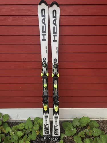 Used 2018 HEAD Racing World Cup Rebels i.SL Skis 165cm With Bindings Max Din 16