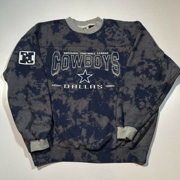 Dallas Cowboys Sweatshirt Mens Large Adult Blue NFL Football Custom Dyed  Vintage