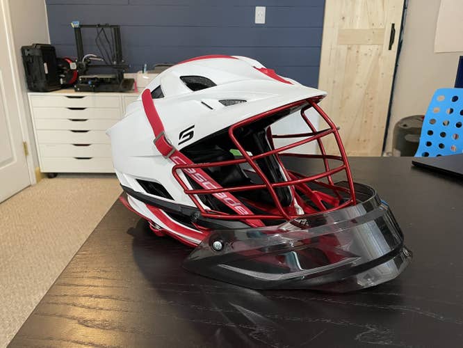 White Adult Goalie Cascade S Helmet