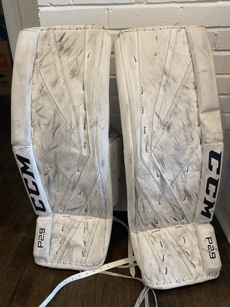 White Intermediate 32" CCM Premier P2.9 Goalie Leg Pads