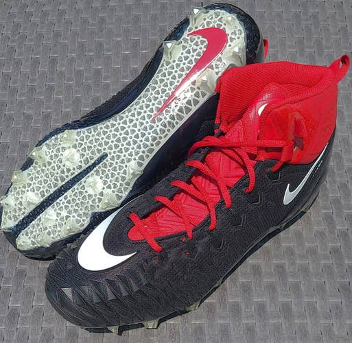 Nike Force Savage Elite TD (US Size 13.5) Men's Football Black Blood Red Cleats
