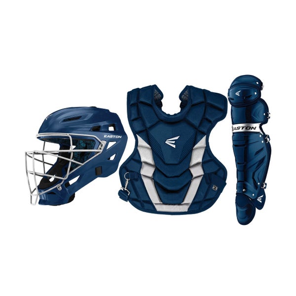 EASTON GAMETIME BASEBALL CATCHER'S GEAR SET, YOUTH NAVY/SILVER, NEW