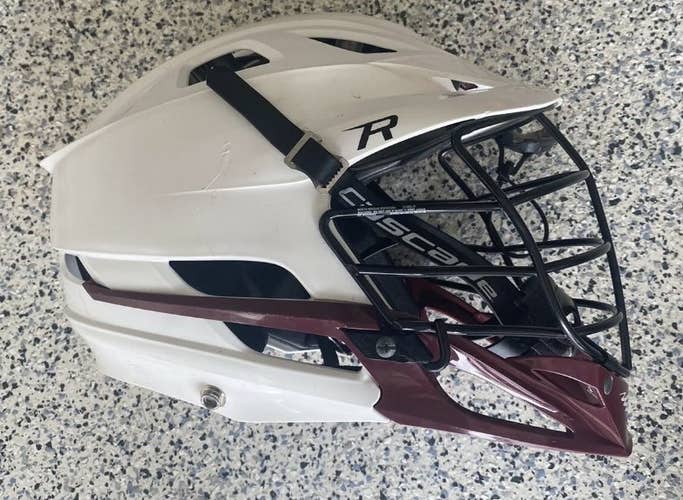 White lacrosse cascade R helmet