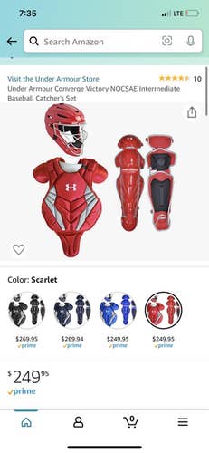 Youth Under Armour Victory Series Catcher's Set