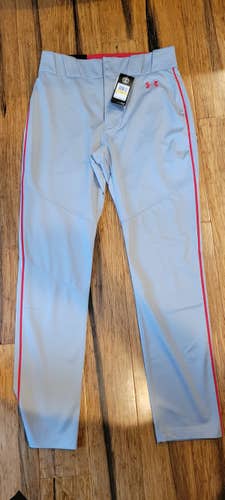 Gray Adult Men's New Medium w/ red piping Under Armour Pants