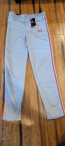 Gray Youth Under Amour W/ red piping Men's New XL Pants