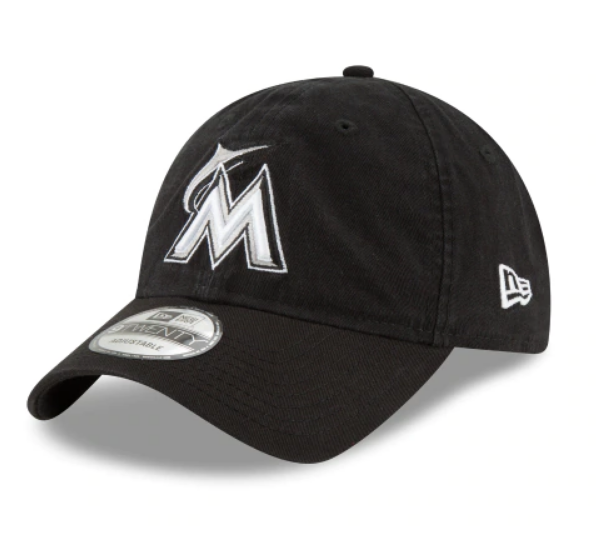 Black 2015 Miami Marlins Flat Brim Adult Men's 7 New Era Hat