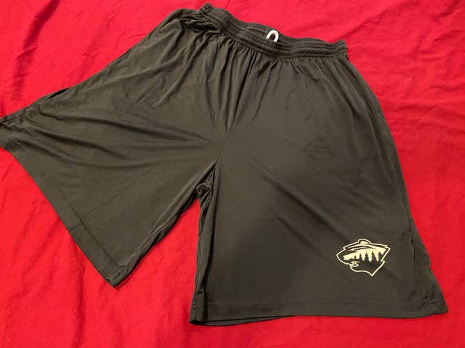 NHL Minnesota Wild Team Issued / Used XL Black Hockey Shorts