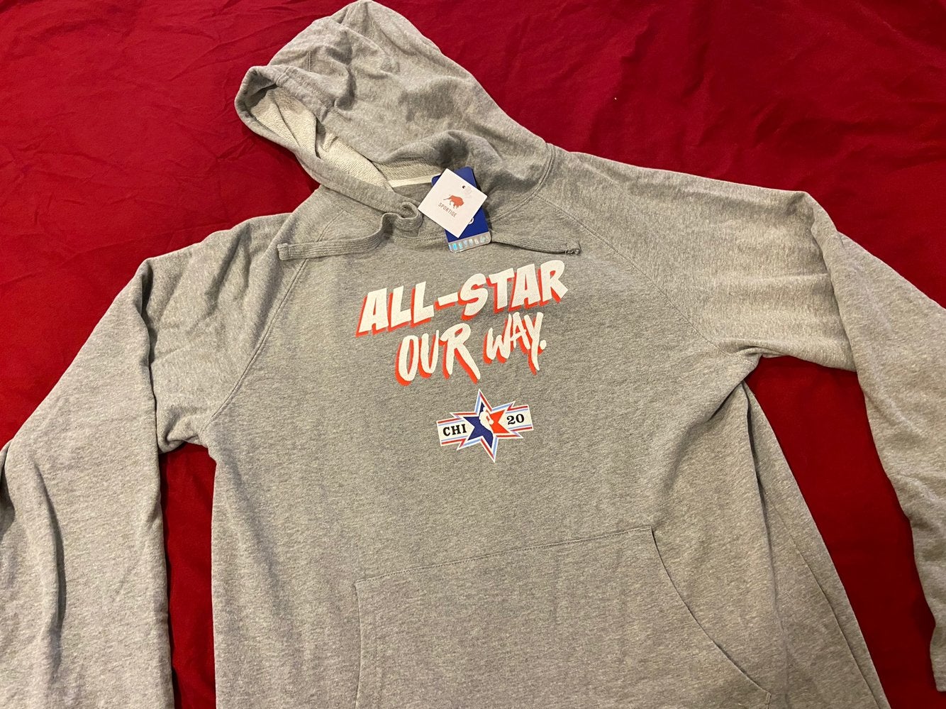 NBA 2020 All Star Game Chicago by Sportique 2XL Gray Hoodie