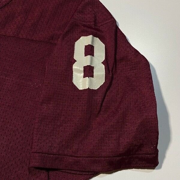 Vintage 80s Maroon Mesh Football Jersey Top