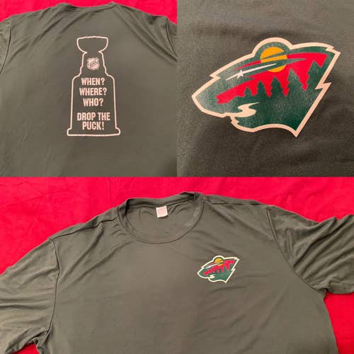NHL Minnesota Wild Team Issued Stanley Cup "Drop The Puck" XL T-Shirt