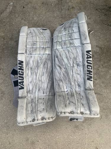 White Senior 34"+2” Vaughn Pro Stock Velocity V7 Goalie Leg Pads