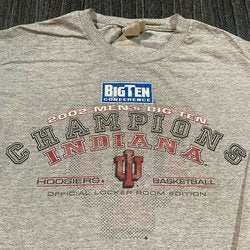 Indiana Hoosiers Basketball Shirt Men Large Gray Long Sleeve NCAA College 2002