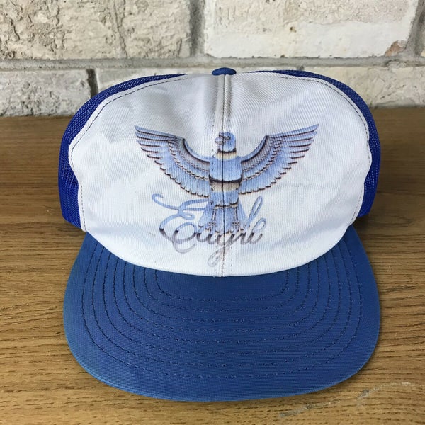 Rare Vintage Eagle Trucker Mesh Snapback Hat Cap Blue Vtg Hipster