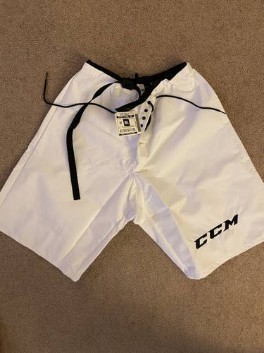 New WHITE CCM Pro Stock Pant Shell -  Medium