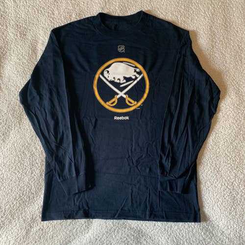 Buffalo Sabres Long Sleeve Shirt Medium Reebok NHL Hockey