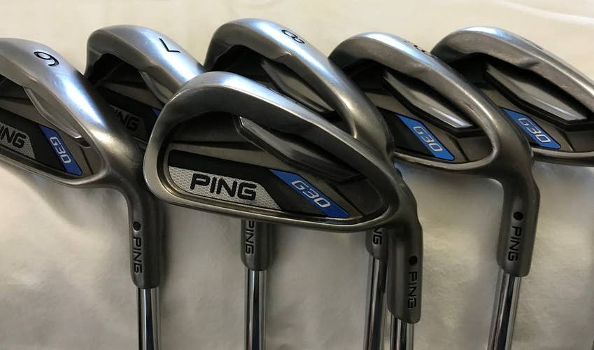 Ping G30 Iron Set 5-PW, Black Dot, CFS Distance Steel Regular Flex shafts