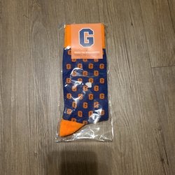 Gettysburg College dress socks with "G"