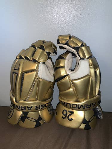 Gold New Player's Under Armour Command  Pro Lacrosse Glove all American