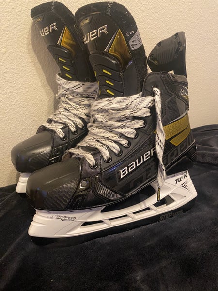 Senior Used Bauer Supreme Ultrasonic Hockey Skates Extra Wide Width Size 7.5 Fit 3