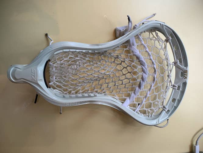 White w/ aqua tint  Used Attack & Midfield STX Strung Stallion OMEGA Head