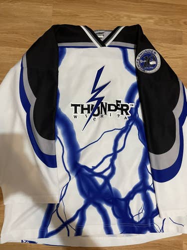 Wichita Thunder ECHL Ten Year Anniversary Retro Storm Jersey White Jersey XXL