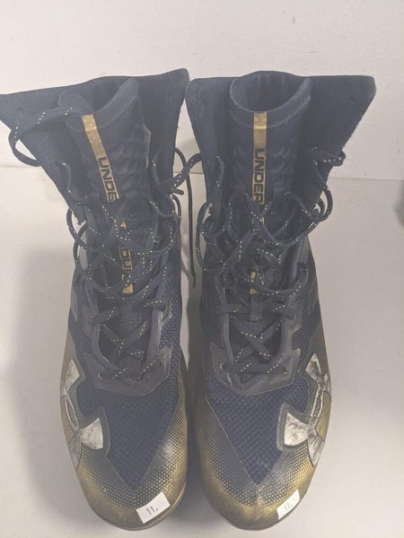 Under Armour High Top Cleats Size 11 Blue/Gold Used