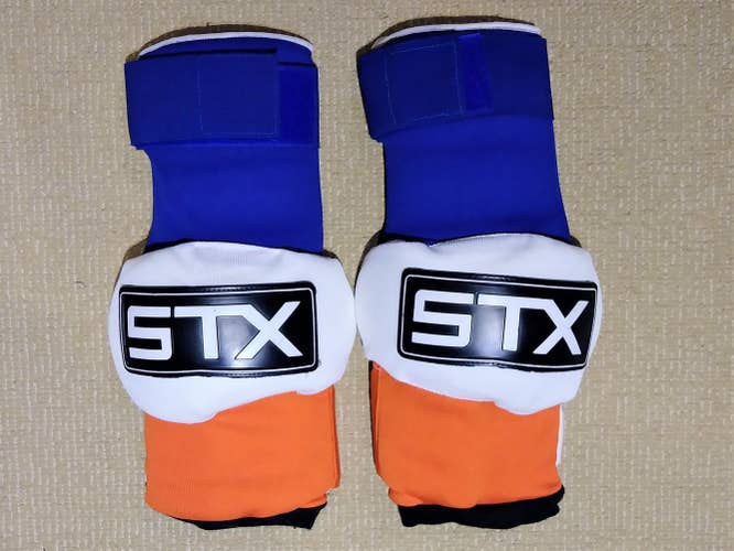 STX  Lacrosse Arm Pads - Size Large - Orange/Royal/White - New
