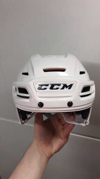 White Used Large CCM Pro Stock Tacks 710 Helmet