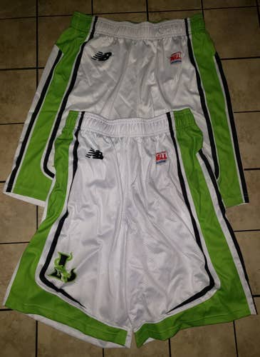 New York Lizards Game Worn Used New Balance Lacrosse Shorts 2019 x2 Pairs