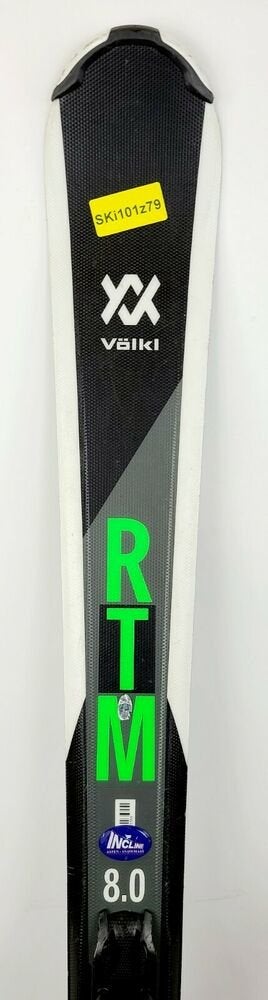 Used 2017 Volkl RTM 8.0 Skis with Lithium 10 Bindings A Condition Sale 
