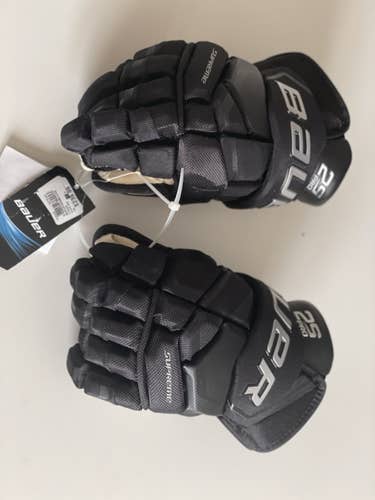 Black Senior New Bauer Supreme 2S Pro Gloves 13"