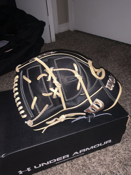 Black High School/College Pitcher's 12" A2000 Baseball Glove