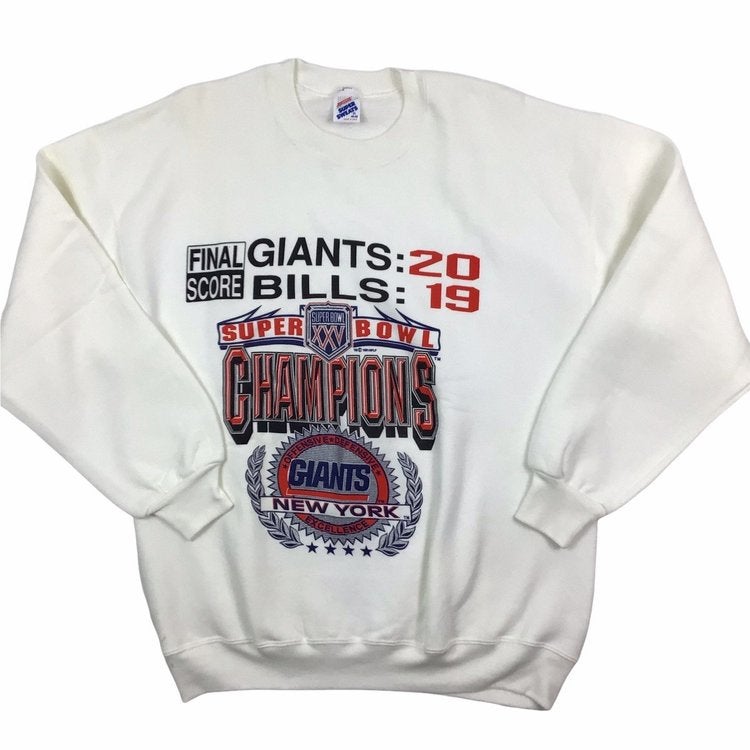 Vintage 80s 1986 New York Giants Champions Sweatshirt Mens M White