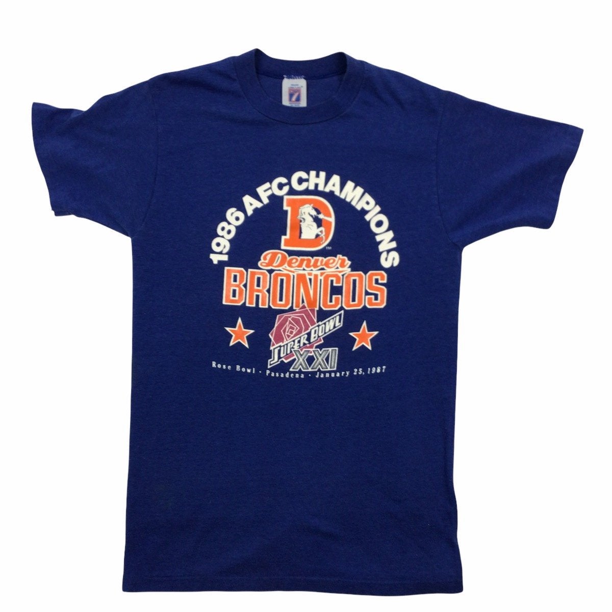 Vintage NFL Denver Broncos AFC Champs Tee Shirt 1987 Large Made USA