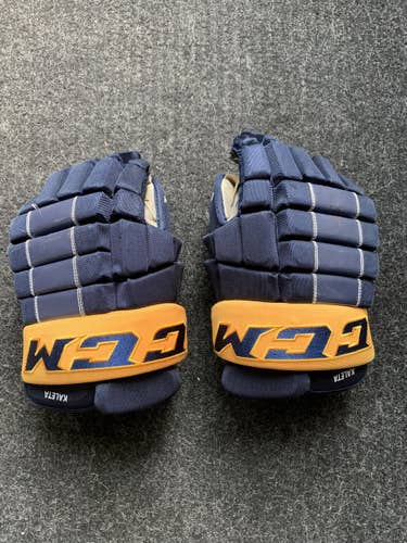 CCM Hockey Gloves Buffalo Sabres Patrick Kaleta 14” HG4RXP WOW NICE PRO STOCK