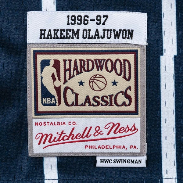 Vintage Houston Rockets Hakeem Olajuwon Jersey Mens 44 Blue Embroidered NEW  *