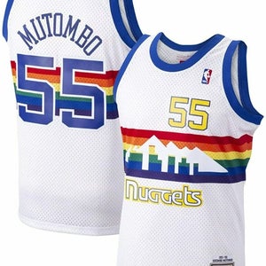 Dikembe Mutombo Denver Nuggets Mitchell & Ness 1991-92 Authentic Jersey Rainbow